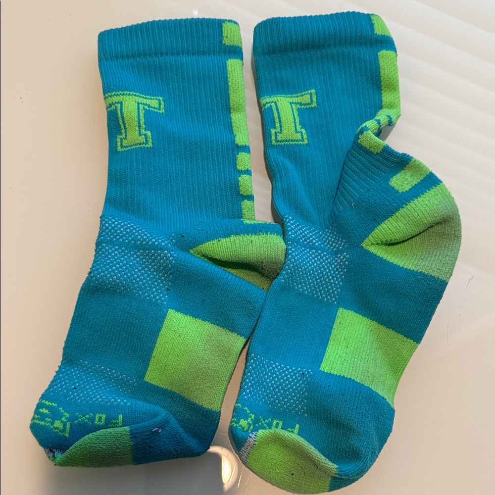 Teal and Green Patterned Socks